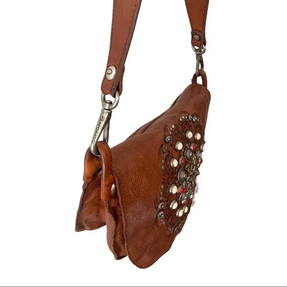 Campomaggi Metal and Gemstone Leather Bag